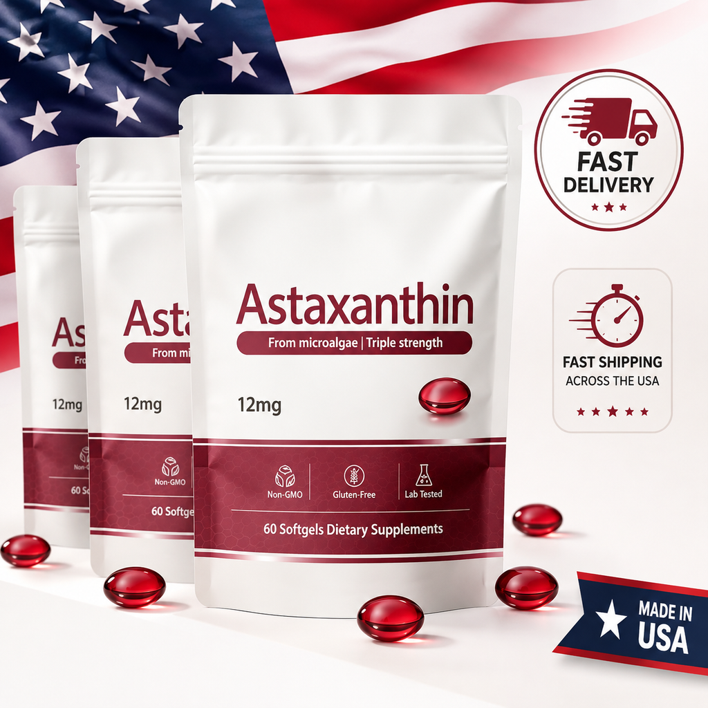ROVINA Astaxanthin 12mg Softgels From Microalgae - Triple Strength Antioxidant Serenzza