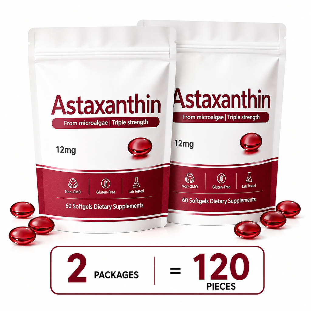 ROVINA Astaxanthin 12mg Softgels From Microalgae - Triple Strength Antioxidant Serenzza