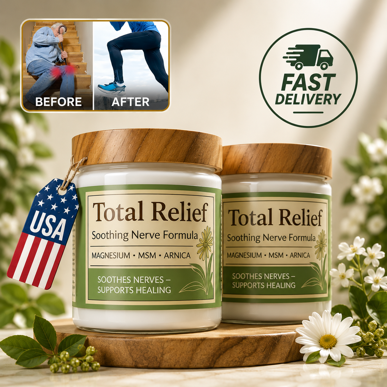 1-3 PACK Total Relief Magnesium Cream, Nerve Relief Magnesium Soothing Cream mmd