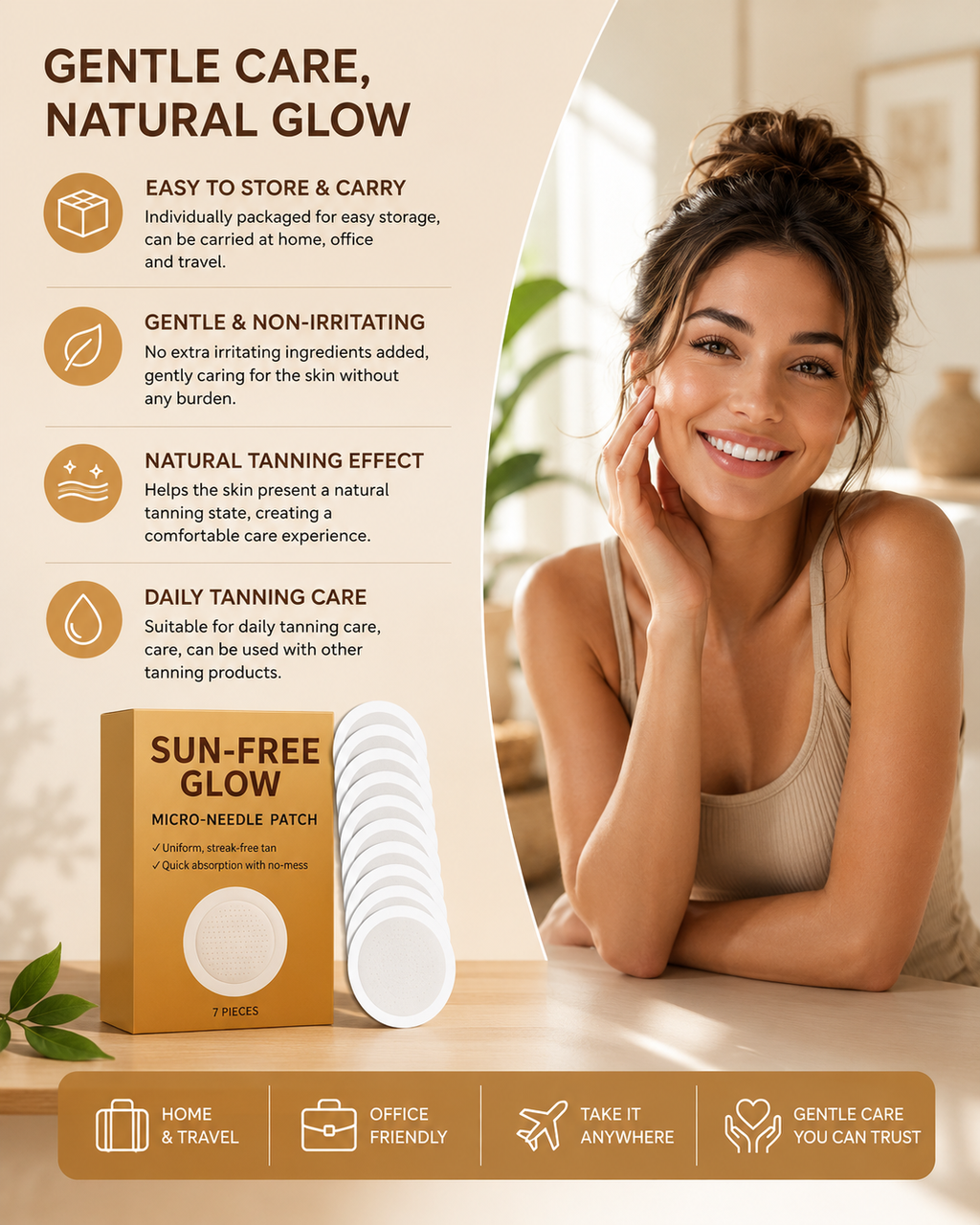 Sun-Free Glow Tanning Patches – Easy, Streak-Free Tan Without Sun Exposure Serenzza