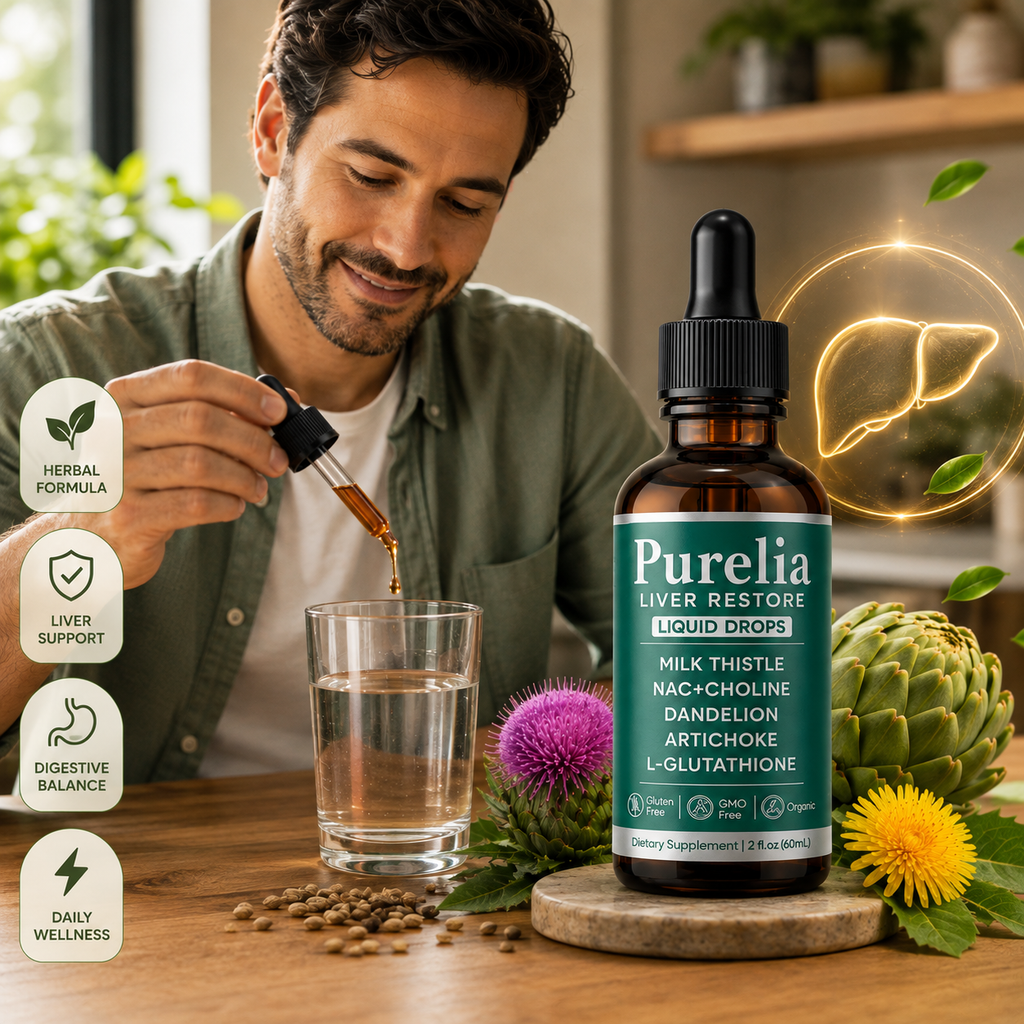 1-5PC Purelia Liver Restore Drops – Complete Liver Support Supplement 60ml - Serenzza