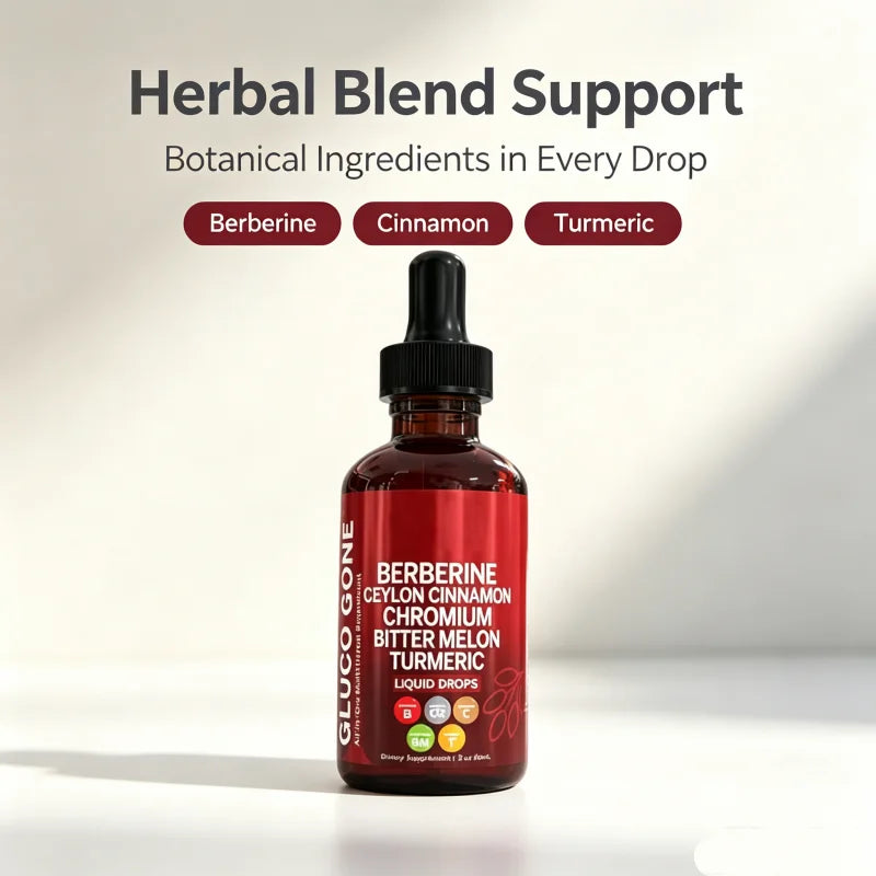 Organic Berberine Cinnamon Ceylon Liquid DropsSupplement with Bitter Melon Serenzza