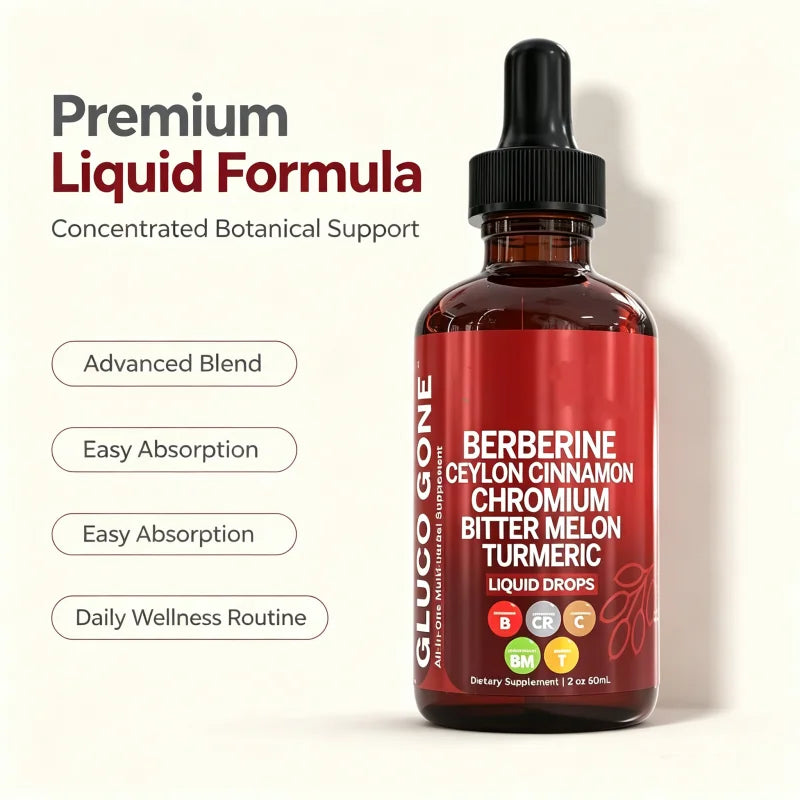 Organic Berberine Cinnamon Ceylon Liquid DropsSupplement with Bitter Melon Serenzza