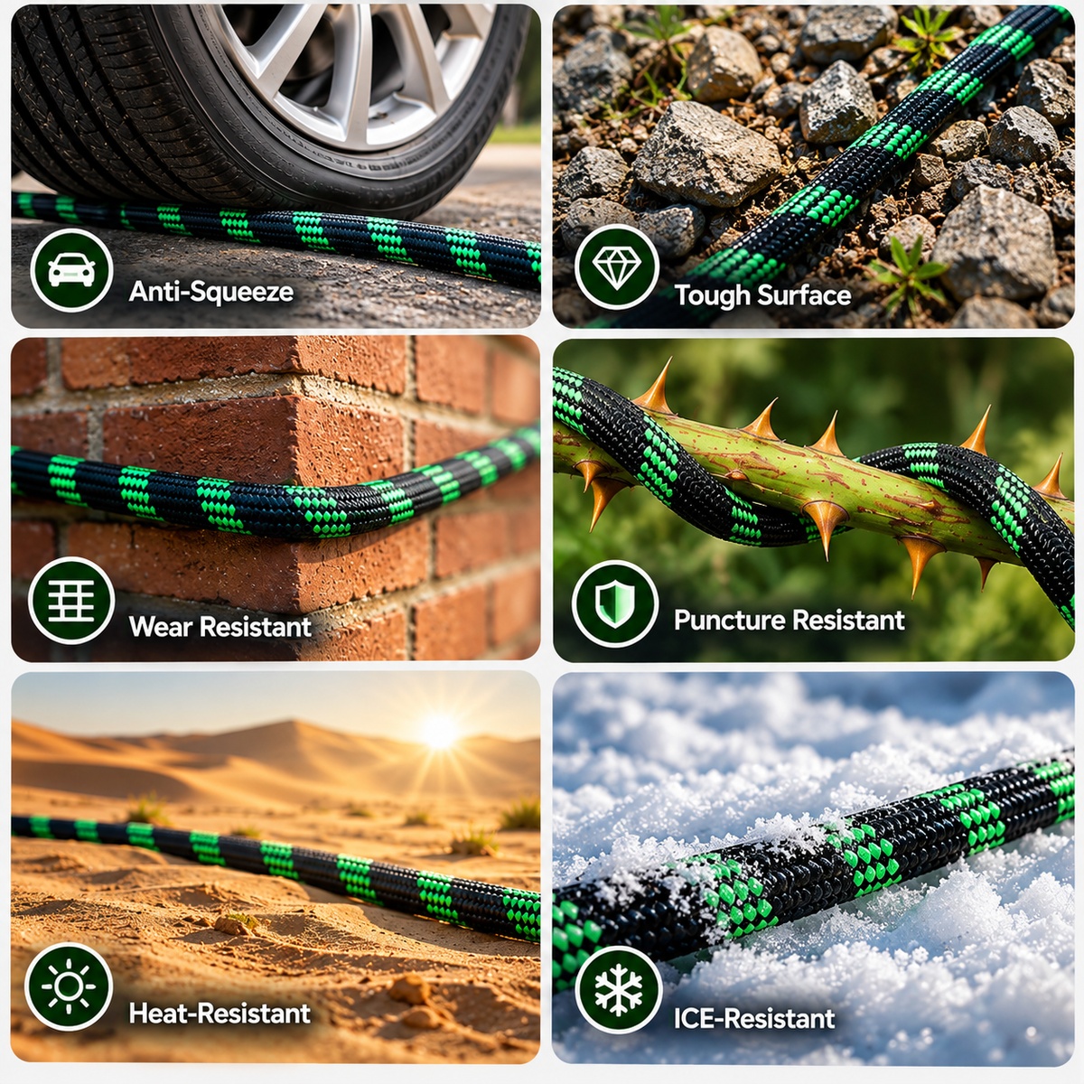Flexible Garden Hose with 10-Pattern Spray Nozzle – Up to 150FT Ama