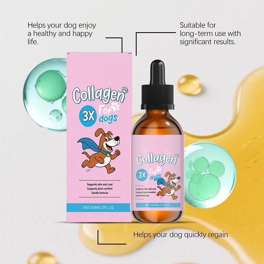 1/3/5-Piece Dog Collagen Drops Gentle Formula for Coat & Skin Care Main Dietary Supplement Dog Cleaning Supplies