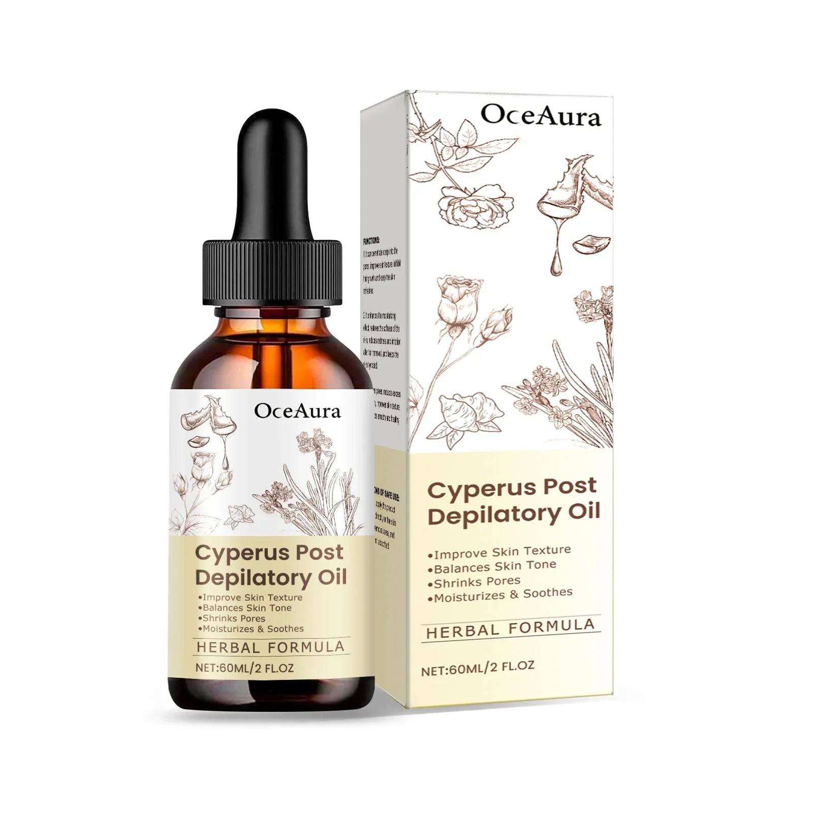 Cyperus Rotundus Hair Removal Care Oil Inhibit Hair Growth Reduce Redness Moisturizing Smoothing Repair Legs Arms Depilatory Oil