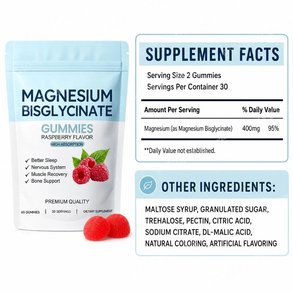 Magnesium Bisglycinate Gummies – 60 Count Serenzza