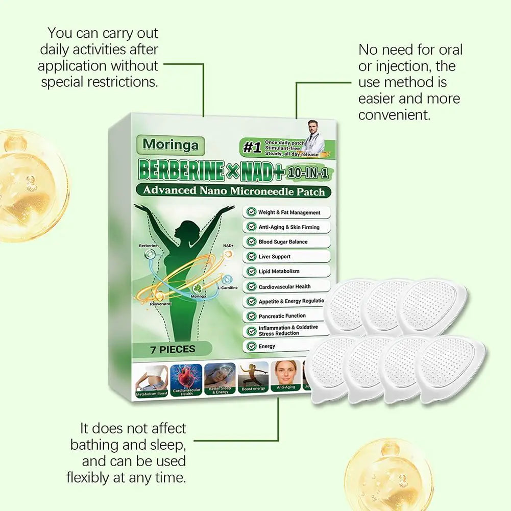 10-in-1 Nano Microneedle Patch Natural Gentle Patches Moisturizing Firming Skin for Women Men Nano Microdarts Patches 0.2mm