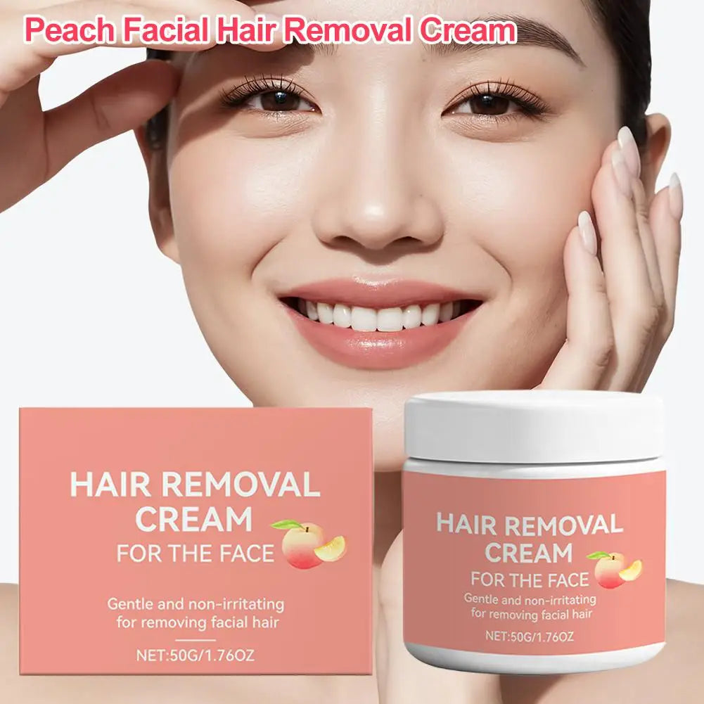 Facial Hair Removal Cream, Natural Aloe Vera Quick Gentle Fast-Acting Hair Remover Cream for Face & Lip, Moisturizing & Soothing