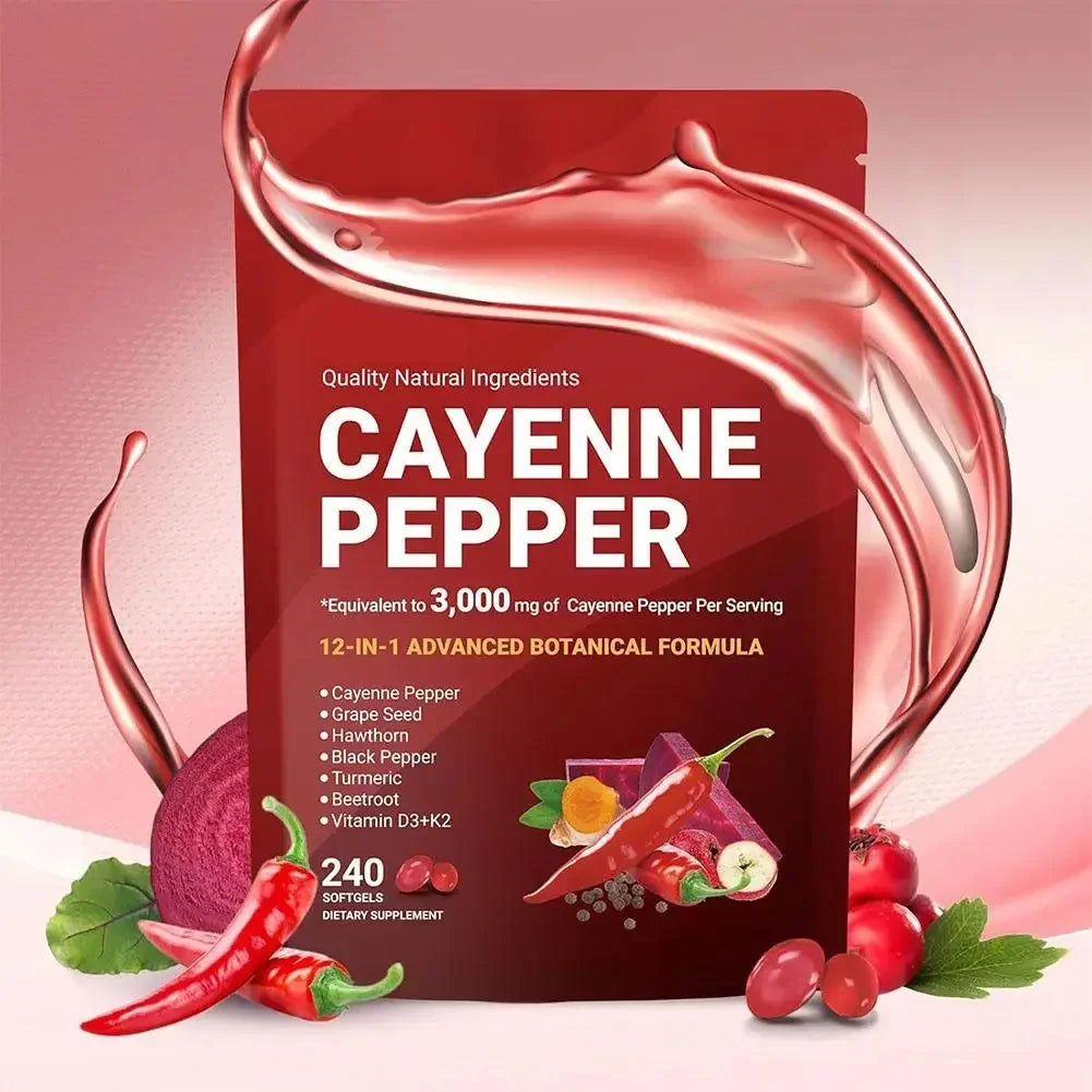 1-3pcs Cayenne Pepper 12-in-1 Advanced Botanical Softgel Supplements Serenzza