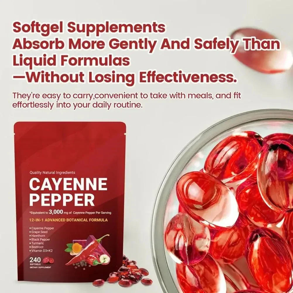 1-3pcs Cayenne Pepper 12-in-1 Advanced Botanical Softgel Supplements Serenzza