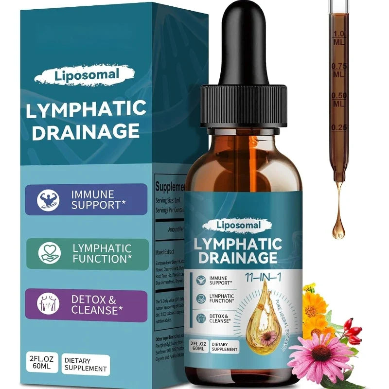 Lymphatic Drainage Drops–11-in-1 Organic Burdock, Echinacea & Elderberry Serenzza