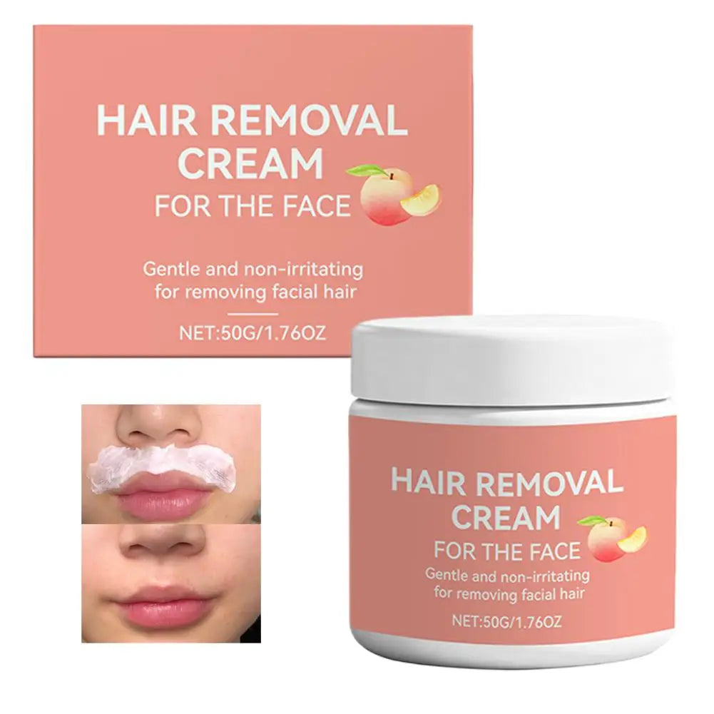 Facial Hair Removal Cream, Natural Aloe Vera Quick Gentle Fast-Acting Hair Remover Cream for Face & Lip, Moisturizing & Soothing