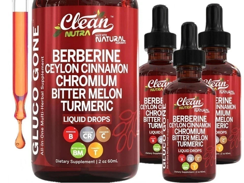 UK Organic Ceylon Cinnamon Berberine Liquid Drops with Bitter Melon Extract 60ml