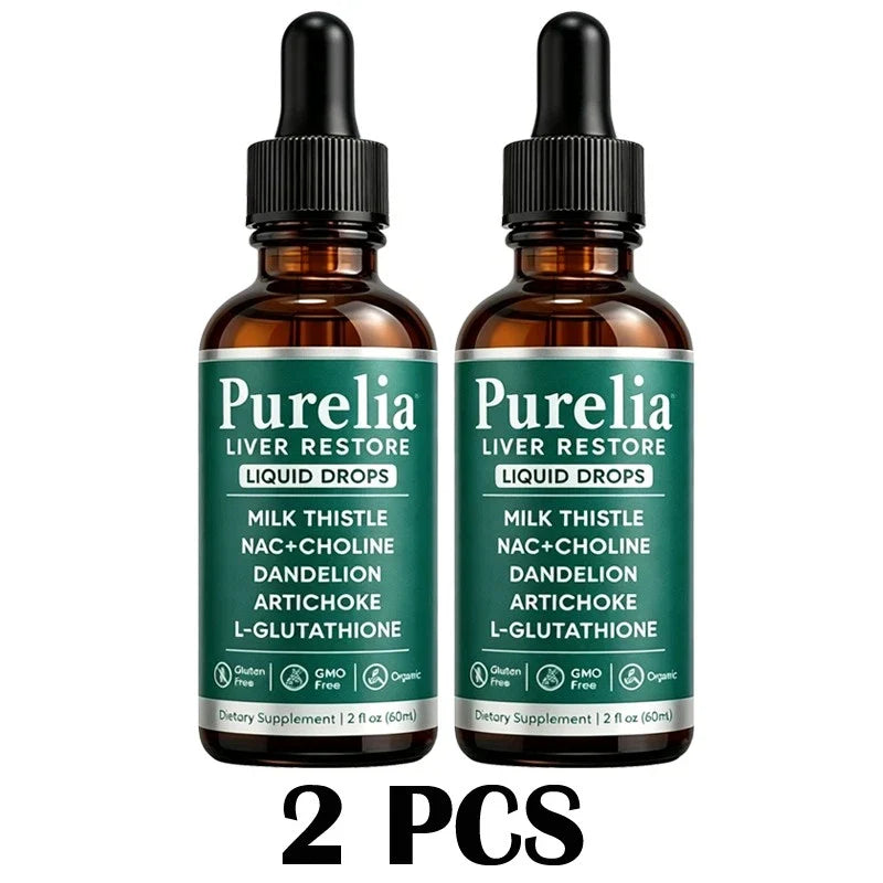 (2 PACK) Purelia Liver Restore Drops – Complete Liver Support Supplement 60ml - Serenzza (Cópia)