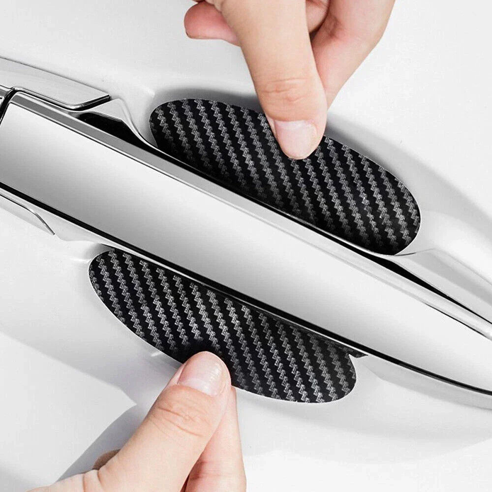 4 x Car Carbon Fiber Door Handle Protector Film Anti-Scratch Sticker Accessories
