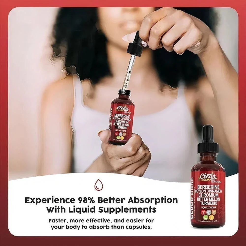UK Organic Ceylon Cinnamon Berberine Liquid Drops with Bitter Melon Extract 60ml