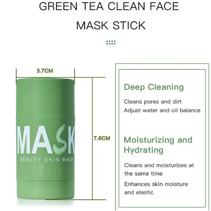 Green Clay Face Mask Clay Cleansing Mask Stick Facial Deep Blackhead Purifying