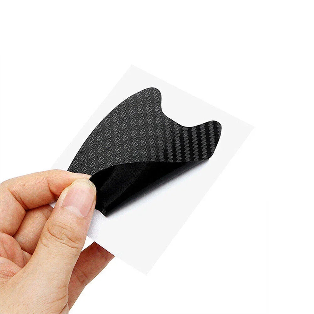 4 x Car Carbon Fiber Door Handle Protector Film Anti-Scratch Sticker Accessories