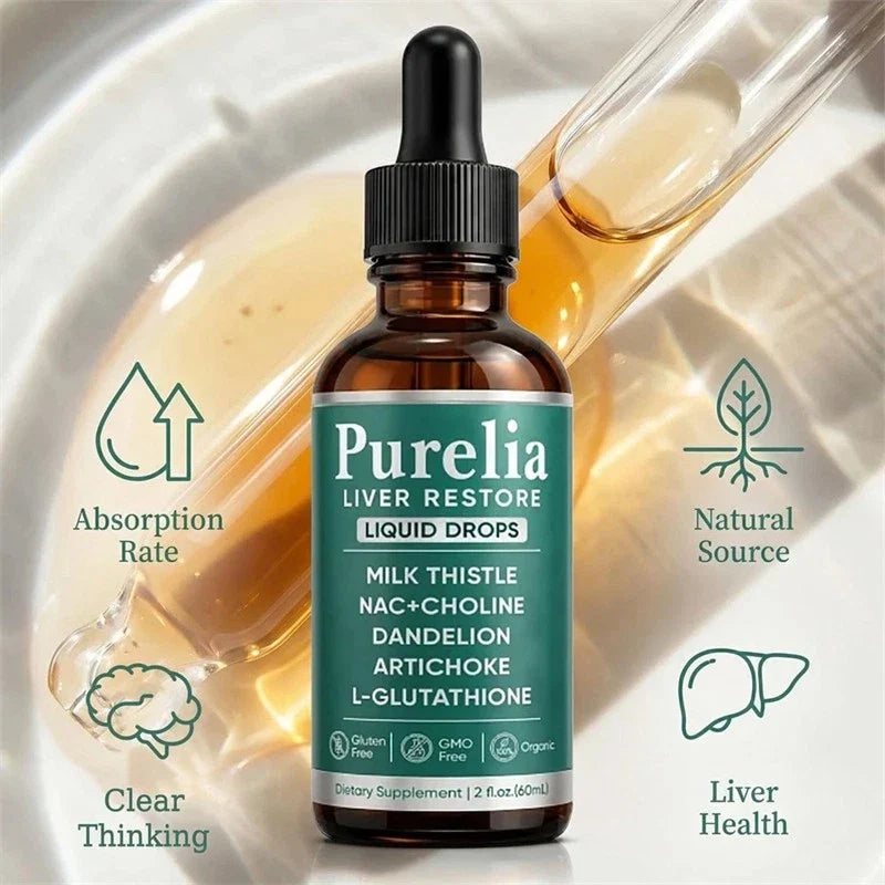 (2 PACK) Purelia Liver Restore Drops – Complete Liver Support Supplement 60ml - Serenzza (Cópia)