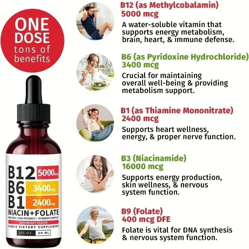 1-3Bottles Vitamin B12 5-in-1 Complex