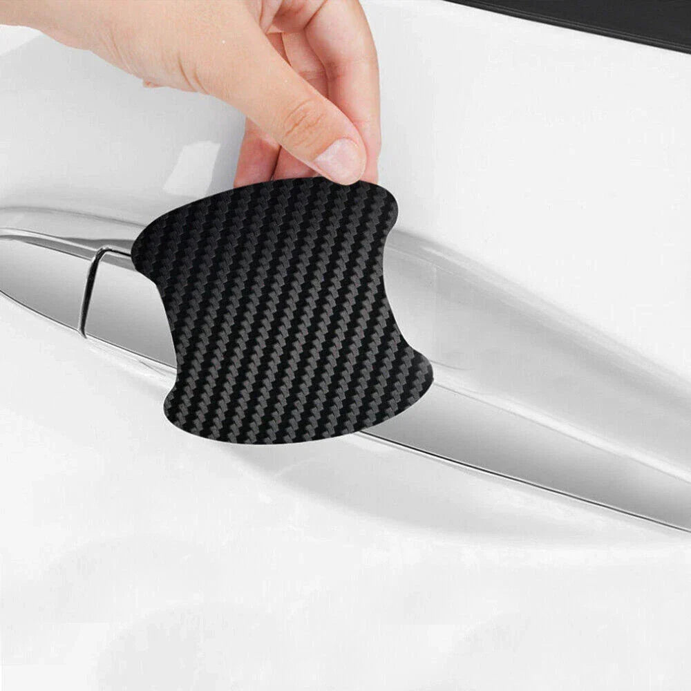 4 x Car Carbon Fiber Door Handle Protector Film Anti-Scratch Sticker Accessories