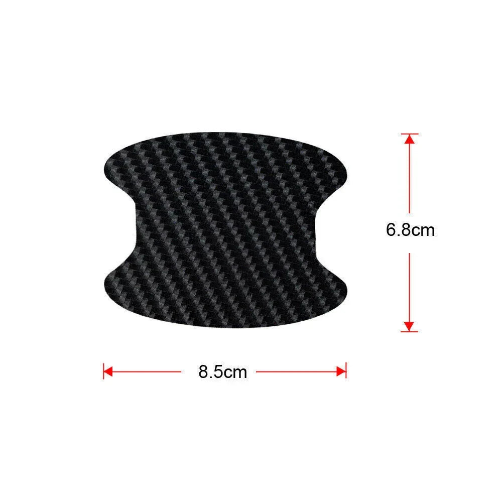 4 x Car Carbon Fiber Door Handle Protector Film Anti-Scratch Sticker Accessories
