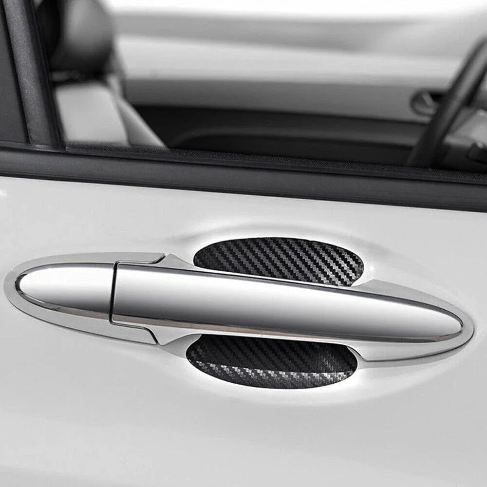 4 x Car Carbon Fiber Door Handle Protector Film Anti-Scratch Sticker Accessories