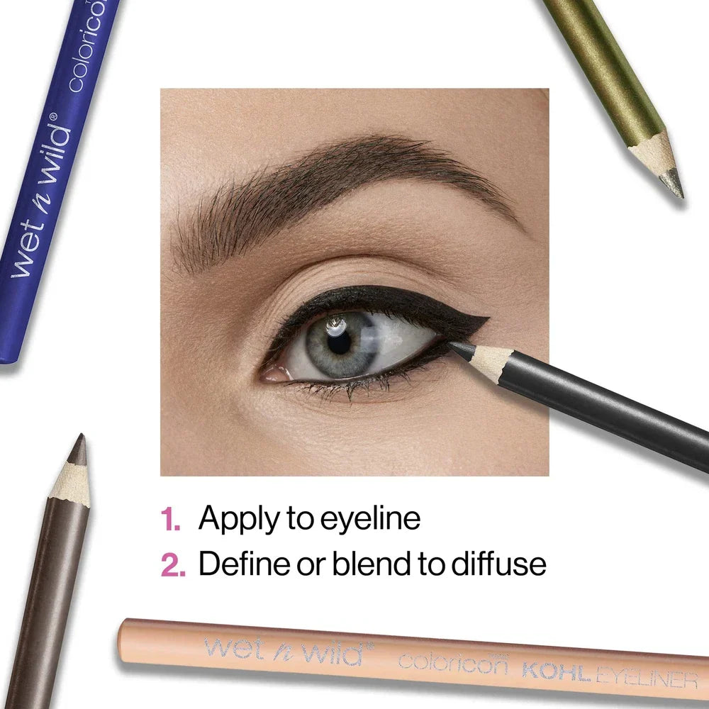 wet n wild Color Icon Kohl Eyeliner 1 Count (Pack of 1), Baby's Got Black