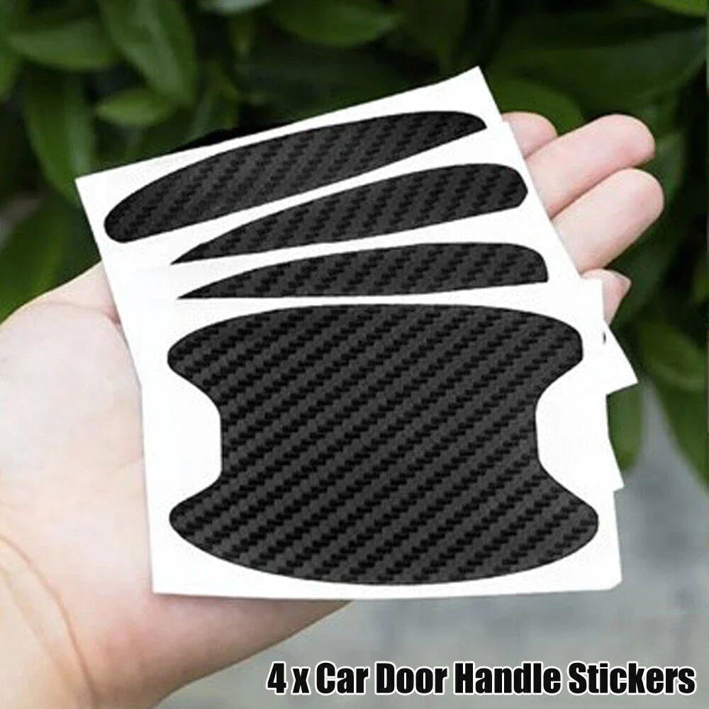 4 x Car Carbon Fiber Door Handle Protector Film Anti-Scratch Sticker Accessories